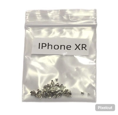 iPhone XR Complete Screw Set With Black bottom Screws For Gray Phone Model A1984 - Image 1 of 4