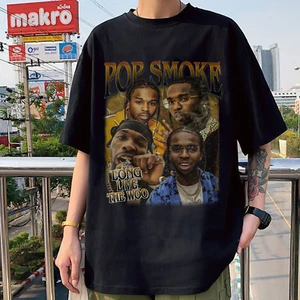Pop Smoke Bootleg Graphic Vintage Tees Retro Unisex Y2k Homage Trendy Shirts - Picture 1 of 11