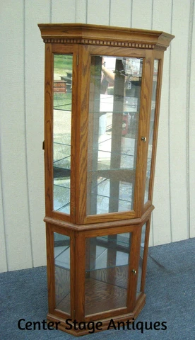 61989 Oak REINISCH Corner China Cabinet Curio Cover