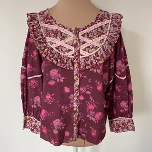 Top campesino LoveShackFancy X REVOLVE Morrison Spiced Apple Red Cottagecore nuevo con etiquetas M - Imagen 1 de 13