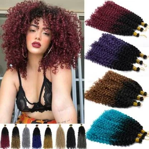 Long BoB Kinky Curly Water Wave Crochet Hair Extensions Marley Weaving Braiding - Picture 1 of 33