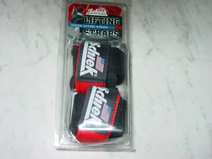 Schiek Sports Black/Red Power Lifting Straps  - Picture 1 of 2