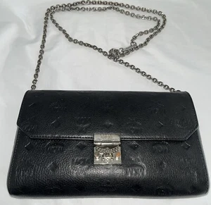 MCM Patricia Black All Leather convertible Clutch crossbody purse Size Small - Picture 1 of 24