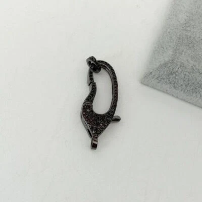 Cierre de langosta 16x42mm oro 18k relleno circonio cúbico micro pavimento broche Foto 1 de 2