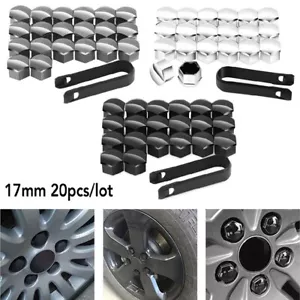 20PCS 17mm Car Wheel Nut Lug Cover Hub Screw Caps Glossy Bolt Rims Tire w/ Tool - Picture 1 of 15