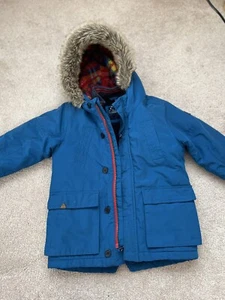NEXT 82 BOYS ZIP HOODED PARKA STYLE COAT -Blue - AGE 4-5 YEARS - Picture 1 of 9