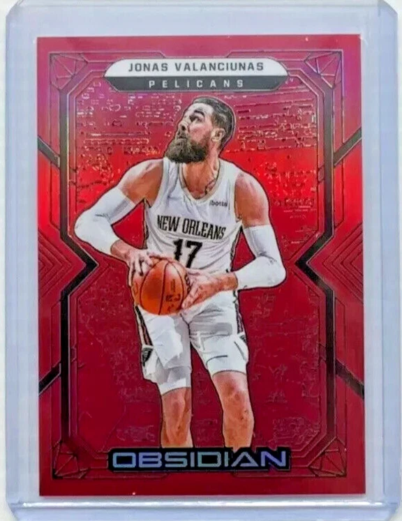 2021-22 Obsidian Jonas Valanciunas Red Flood Electric Etch #33 Pelicans Sp - Image 1 of 2