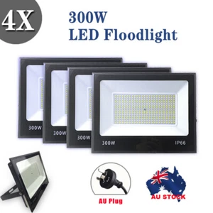 4X LED Flood Lights IP66 Garden Cool White Spotlights Security Lamp Outdoor AU - Picture 1 of 7