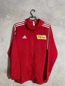 Berlin Union Training Football Soccer Jacket With Hood Red Adidas Men Size L - Picture 1 of 7
