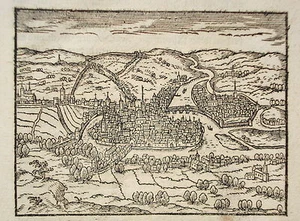 Lüttich Liege Belgien Belgie seltener echter alter Holzschnitt von Saur 1610 - Picture 1 of 1