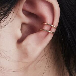 Boho Gold Plated Non-Piercing Ear Clip Earrings For Women Men Simple Ear Cuff