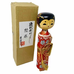 Vintage Kokeshi Doll Sayanora Scrolls Made Japan Kimono Blank Scroll 9.5” Tall - Picture 1 of 13
