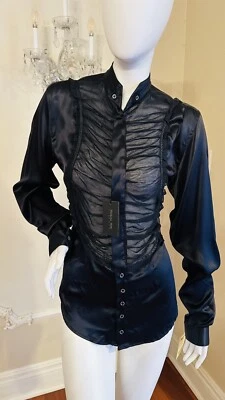 Patrizia Pepe Firenze Ruched Blouse Size 12 US NWT - Image 1 of 4