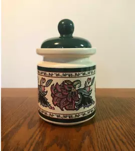 Keramik Keramik Kanister mit Deckel, lila, grün und blau Paisley Floral... - Bild 1 von 4