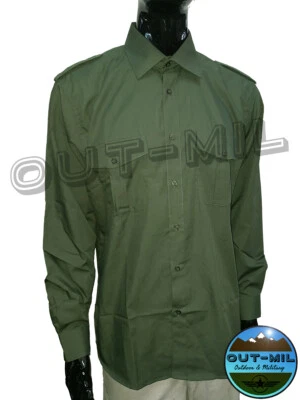 Camicia leggera da caccia verde militare 2 tasche e spalline porta tubolari - Immagine 1 di 3