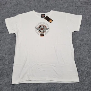 Harley Davidson Shirt Womens Large White Graphic Tee Motorcycle Biker Casual NEW - Picture 1 of 13