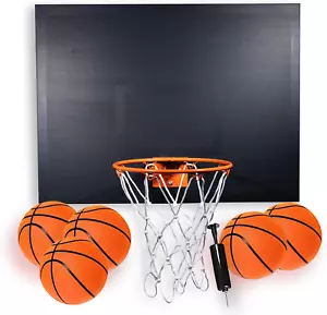 CALIKIWIPROS Mini Basketball Hoop Set Pro League Decorative Solid Wood Wall Moun - Picture 1 of 12