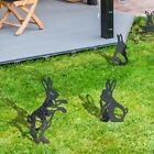 Hollow Bunny Silhouette Stake Black Gardening Rabbit Pile  Outdoor