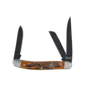 Remington Backwoods Stockman Multi-Blade Knife 3.5" Closed -  Carbon Steel Blade - Picture 1 of 1