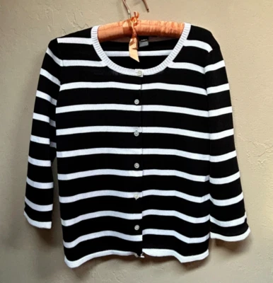 Кардиган женский Saks Fifth Avenue в полоску на пуговицах маленький повседневный легкий - Изображение 1 из 4