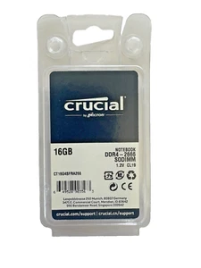 Crucial 16GB DDR4-2666 SODIMM RAM Notebook Speicher CL19 1.2V CT16G4SFR4A266 NEU - Picture 1 of 2