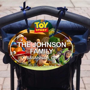 Custom Disney Stroller & Scooter Name Tag - Personalized Family ID Sign Parks - Picture 1 of 12
