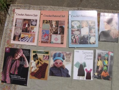 LOT Crochet Chemo Caps Wraps Simple Slippers Crazy Kid Hats  Daniel Boone - Image 1 of 2