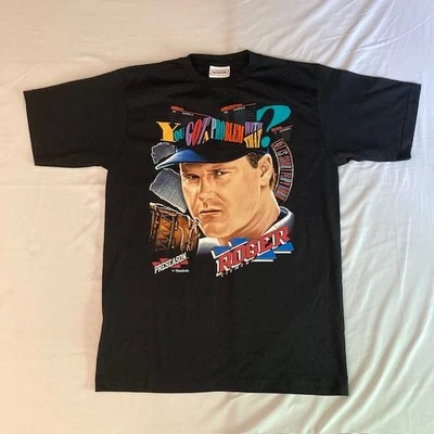 ROGER CLEMENS Vintage Preto Reebok "VOCÊ TEM UM PROBLEMA COM ISSO?" Camiseta (L) - Imagem 1 de 4