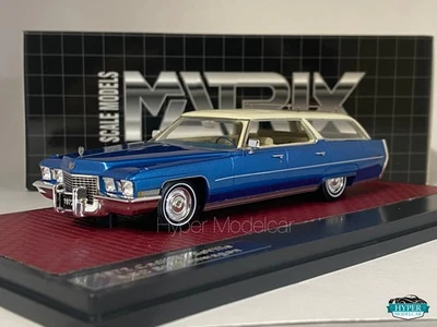 MATRIX 1/43 CADILLAC DE VILLE ASC STATION WAGON 1972 BLUE/WHITE MX20301-483 - Immagine 1 di 3
