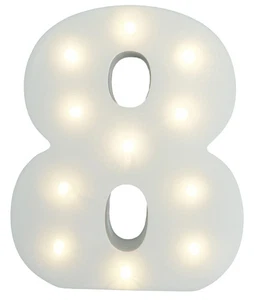 Light Up Number 8 - Free Standing Or Wall Mounted - 15 cm - Picture 1 of 1