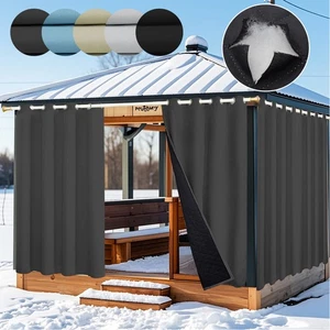 Outdoor Thermovorhang Kälteschutz Wasserdicht Verdunkelung Gardinen mit Ösen DE - Bild 1 von 46