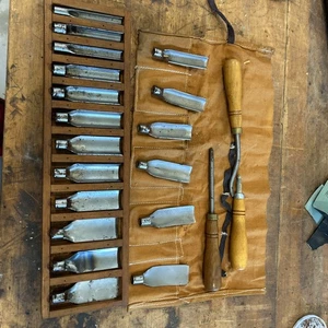 21 Stück Vintage Mustermacher Hohlbeitel Set wahrscheinlich Adam’s und Nelson Manu - Bild 1 von 8