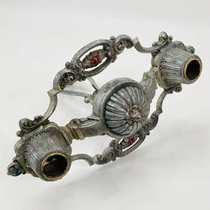 Antique Art Deco Ornate Chandelier 2-Light Ceiling Fixture Cast Aluminum Colors - Picture 1 of 15