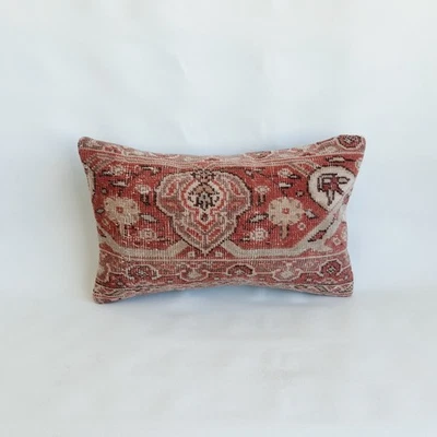 Turkish Carpet Pillow Cover , 12x20 Vintage Kilim Pillowcase, Ethnic Cushion - Image 1 of 4