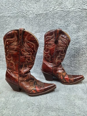 STETSON Black with Python Inlay Women's SIZE 9 Handmade Cowgirl Western Boots - Image 1 of 4