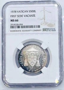1978 Vatican S500L First Sede Vacante MS66 💥Rare with Extremely Low Mintage💥 - Picture 1 of 4