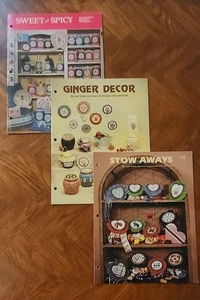 Vintage 3 Kreuzstich-Bastelbücher, kleine Projekte & Glas "Jammies" 1980er KJ Designs - Bild 1 von 7