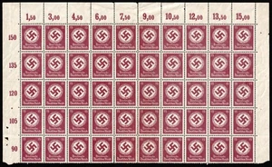 1934 Tercer Reich Alemania Mi.139 parte de hoja márgenes placa números CV $360 MNH - Imagen 1 de 1