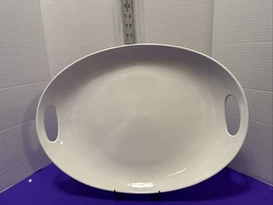 World Market Large 18/14’ Oval White Serving Platter With Handles - Picture 1 of 5