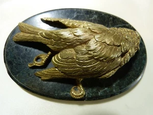 Antique Bronze Gilded Bird Partridge Sculpture Statue Jules MOIGNIEZ - Picture 1 of 18