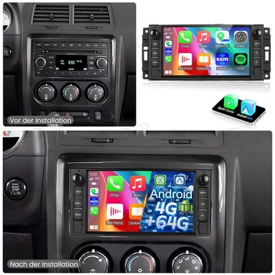 AMPRIME Android 15 Autoradio CarPlay 4+64GB WiFi GPS Navi Für Dodge Challenger 2009-2014