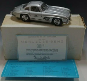 FRANKLIN MINT 1954 MERCEDES BENZ 300 SL SILVER 1:24 SCALE DIE CAST MIB COA - Picture 1 of 10