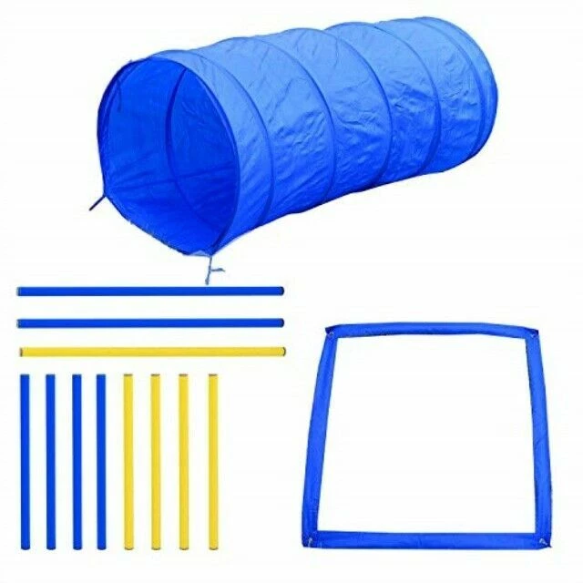 PawHut D07-004 Dog Obstacle Agility Training Kit - Blue/Yellow