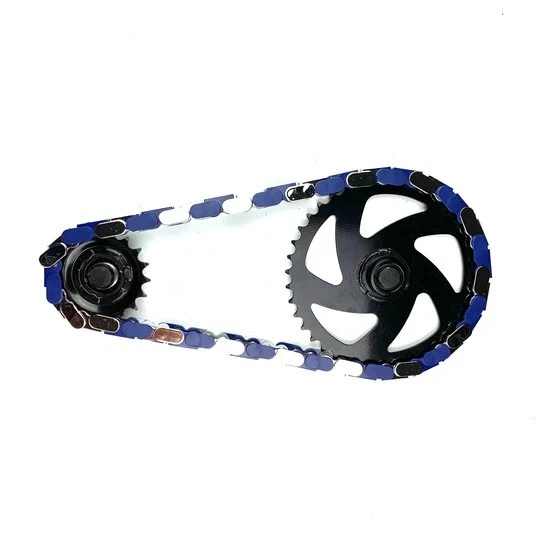 INSANE CHAIN CAPS BMX CHAIN *NEW* 1/2"X1/8" STREET WHEELIE CHROME/BLUE - Image 1 of 1