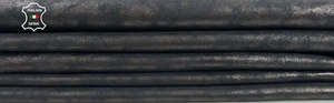 METALLIC SMOKED WASHED PEWTER DISTRESSED Lamb leather 2 skins 10sqf 1.1mm #C3346 - Picture 1 of 7