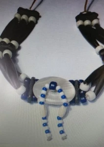 ESTATE: BEAUTIFUL TRIBAL COLLAR NECKLACE MADE OF MIXED MATERIALS - Picture 1 of 2