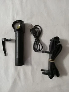 NEW 💥LED RECHARGEABLE 90° ANGLE FLASHLIGHT W/CLIP & HEADLAMP STRAP - Picture 1 of 6