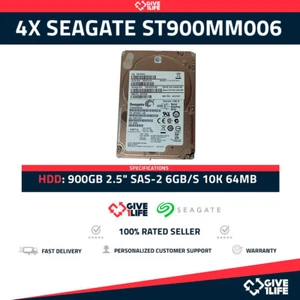 4x SEAGATE ST900MM0006 900GB HDD 2.5" SAS-2 6GB/S 10K 64MB - Afbeelding 1 van 5