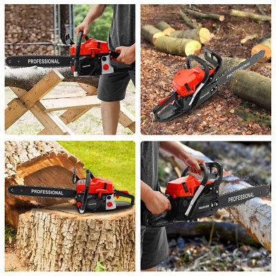 2-Stroke Gasoline Chainsaw 62 CC 20" Bar Power Engine Wood Cutting Gas Chain Saw - Image 1 of 4
