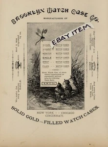 1887 adv BROOKLYN WATCH CASE COMPANY manufacturer NEW YORK CHICAGO CINCINNATI - Picture 1 of 1